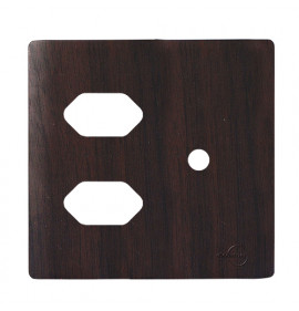 Placa p/ 2 Tomadas + Furo 4x4 - Novara Tabaco